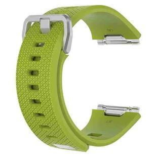 For Fitbit Ionic Herringbone Texture Silicone  Watch Band with Buckle, Size:S(Lime Green)