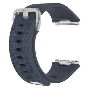 For Fitbit Ionic Herringbone Texture Silicone  Watch Band with Buckle, Size:L(Dark Grey)
