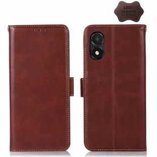 For Honor X5 Crazy Horse Top Layer Cowhide Leather Phone Case(Brown)