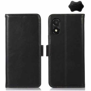 For Honor X5 Crazy Horse Top Layer Cowhide Leather Phone Case(Black)