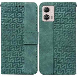 For Motorola Moto G13 / G23 / G53 Geometric Embossed Leather Phone Case(Green)