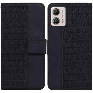 For Motorola Moto G13 / G23 / G53 Geometric Embossed Leather Phone Case(Black)