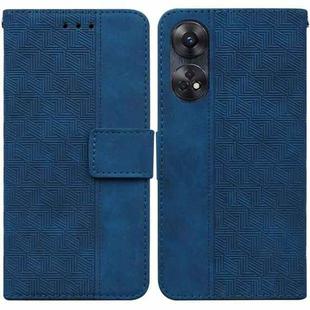 For OPPO Reno8 T  4G Geometric Embossed Leather Phone Case(Blue)