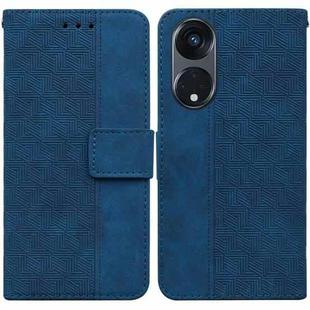 For OPPO Reno8 T  5G / A1 Pro 5G Geometric Embossed Leather Phone Case(Blue)