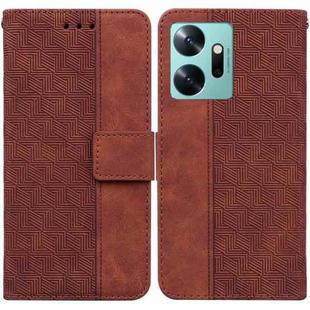 For Infinix Zero 20 Geometric Embossed Leather Phone Case(Brown)