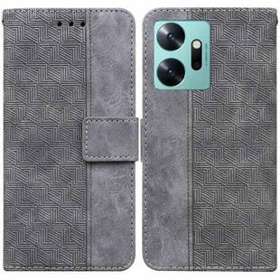 For Infinix Zero 20 Geometric Embossed Leather Phone Case(Grey)