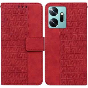 For Infinix Zero 20 Geometric Embossed Leather Phone Case(Red)
