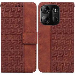 For Tecno Spark Go 2023 / Pop 7 Pro Geometric Embossed Leather Phone Case(Brown)