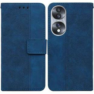 For Honor 70 Geometric Embossed Leather Phone Case(Blue)