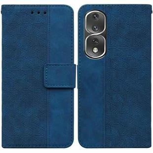 For Honor 80 Pro Geometric Embossed Leather Phone Case(Blue)