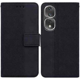 For Honor 80 Pro Geometric Embossed Leather Phone Case(Black)