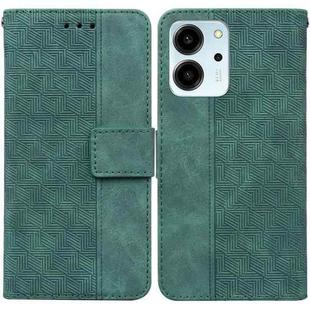 For Honor 80 SE Geometric Embossed Leather Phone Case(Green)