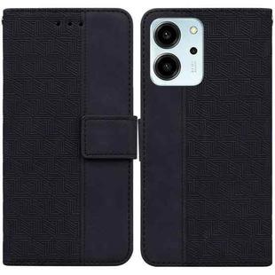 For Honor 80 SE Geometric Embossed Leather Phone Case(Black)