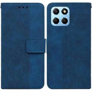 For Honor X8 5G Geometric Embossed Leather Phone Case(Blue)