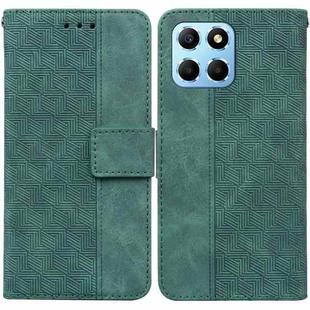 For Honor X8 5G Geometric Embossed Leather Phone Case(Green)