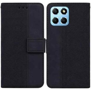 For Honor X8 5G Geometric Embossed Leather Phone Case(Black)