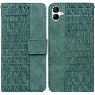 For Samsung Galaxy A04e / F04 / M04 Geometric Embossed Leather Phone Case(Green)