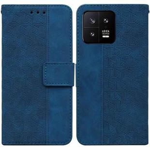 For Xiaomi 13 5G Geometric Embossed Leather Phone Case(Blue)