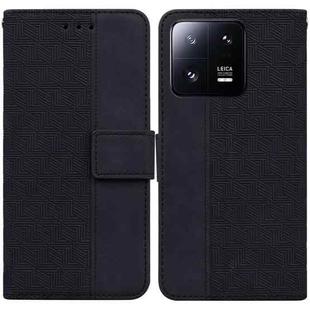 For Xiaomi 13 Pro Geometric Embossed Leather Phone Case(Black)