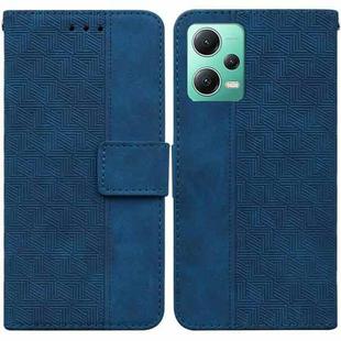 For Xiaomi Redmi Note 12 5G Geometric Embossed Leather Phone Case(Blue)