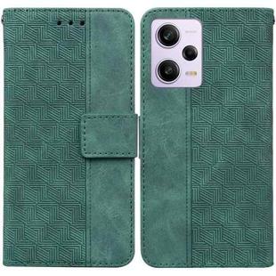 For Xiaomi Redmi Note 12 Pro 5G Geometric Embossed Leather Phone Case(Green)