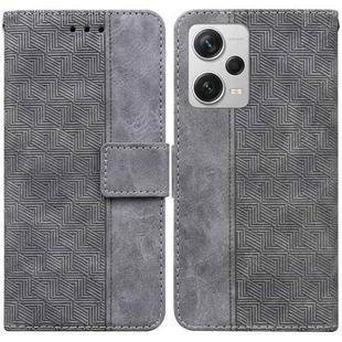For Xiaomi Redmi Note 12 Pro+ Geometric Embossed Leather Phone Case(Grey)