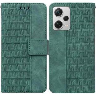 For Xiaomi Redmi Note 12 Pro+ Geometric Embossed Leather Phone Case(Green)