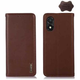 For Honor X5 KHAZNEH Nappa Top Layer Cowhide Leather Phone Case(Brown)