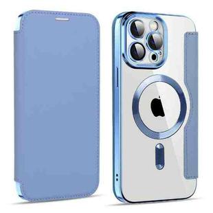 For iPhone 14 Pro MagSafe Magnetic RFID Anti-theft Leather Phone Case(Sierra Blue)
