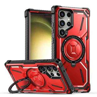 For Samsung Galaxy S23 Ultra 5G Armor Series Holder Phone Case(Red)