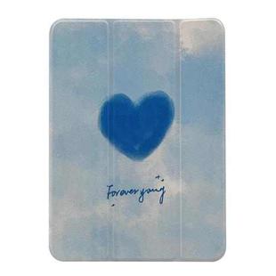 Magnetic Detachable Painted Tablet Leather Case For iPad 10.2 2021 / 2020 / 2019(Blue Heart)