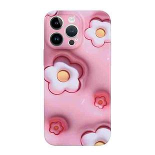 For iPhone 14 Pro Max Stereo Vision Pattern PC Phone Case(Pink Blossom)