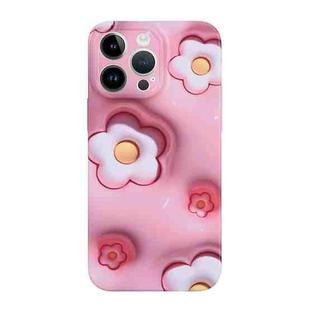 For iPhone 12 Pro Max Stereo Vision Pattern PC Phone Case(Pink Blossom)