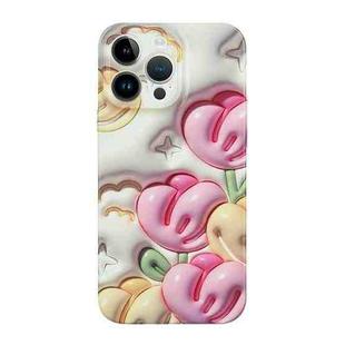 For iPhone 12 Pro Max Stereo Vision Pattern PC Phone Case(Tulips)
