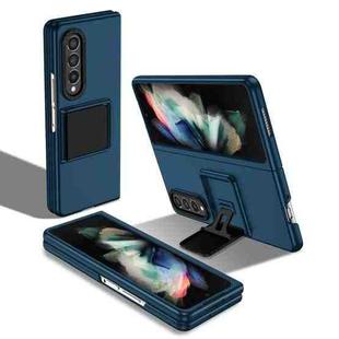 For Samsung Galaxy Z Fold3 5G Three-dimensional Folding Holder PC Phone Case(Blue)