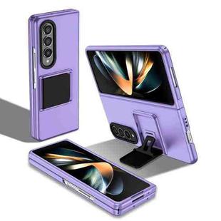 For Samsung Galaxy Z Fold4 5G Three-dimensional Folding Holder PC Phone Case(Purple)