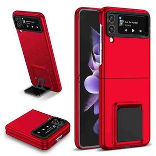 For Samsung Galaxy Z Flip3 5G Three-dimensional Folding Holder PC Phone Case(Red)