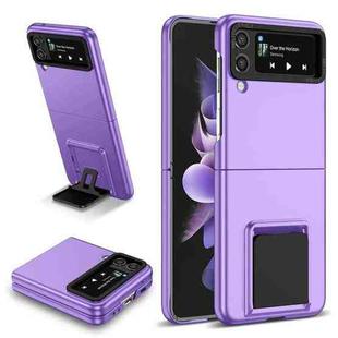 For Samsung Galaxy Z Flip3 5G Three-dimensional Folding Holder PC Phone Case(Purple)