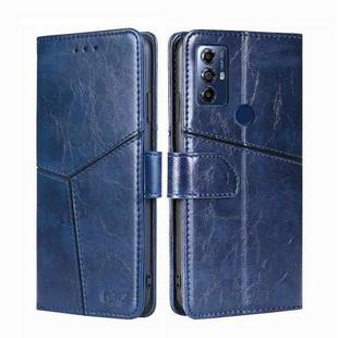 For Motorola Moto G Play 2023 Geometric Stitching Horizontal Flip Leather Phone Case(Blue)