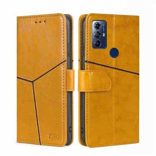 For Motorola Moto G Play 2023 Geometric Stitching Horizontal Flip Leather Phone Case(Yellow)
