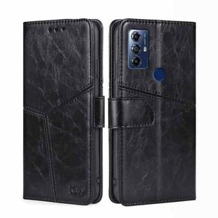 For Motorola Moto G Play 2023 Geometric Stitching Horizontal Flip Leather Phone Case(Black)