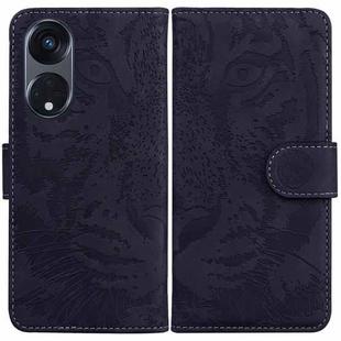 For OPPO Reno8 T 5G / A1 Pro 5G Tiger Embossing Pattern Leather Phone Case(Black)