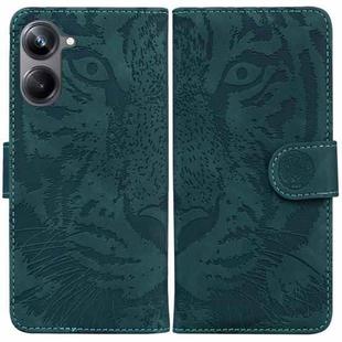 For Realme 10 Pro 5G Tiger Embossing Pattern Leather Phone Case(Green)