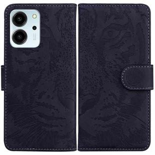 For Honor 80 SE Tiger Embossing Pattern Leather Phone Case(Black)