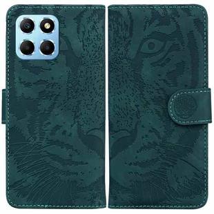 For Honor X8 5G Tiger Embossing Pattern Leather Phone Case(Green)