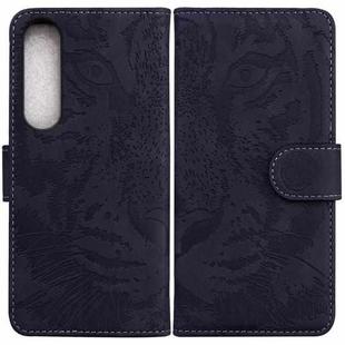 For Sony Xperia 1 IV 2023 Tiger Embossing Pattern Leather Phone Case(Black)
