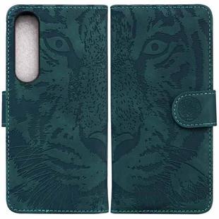 For Sony Xperia 1 IV 2023 Tiger Embossing Pattern Leather Phone Case(Green)