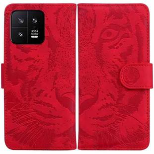 For Xiaomi 13 5G Tiger Embossing Pattern Leather Phone Case(Red)