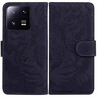 For Xiaomi 13 Pro Tiger Embossing Pattern Leather Phone Case(Black)