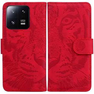 For Xiaomi 13 Pro Tiger Embossing Pattern Leather Phone Case(Red)